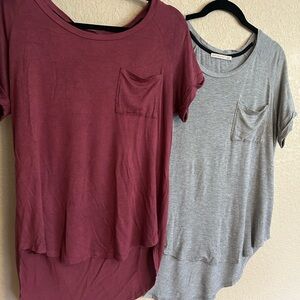 BUNDLE Maroon and Gray Pocket Tees Size M